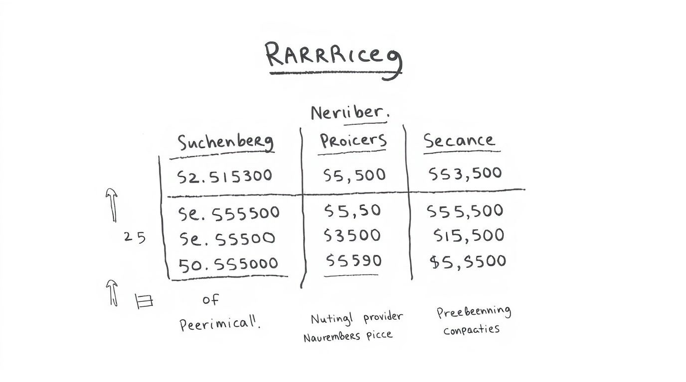 Comparison of prices between different providers Nuremberg